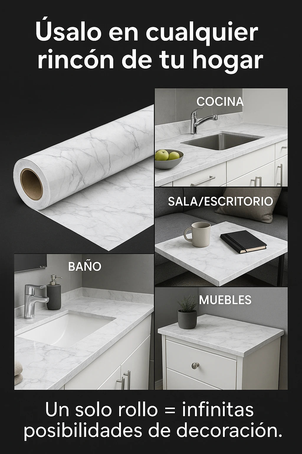 Vinilo Autoadhesivo Mármol Decorativo – Lujo accesible para tus espacios