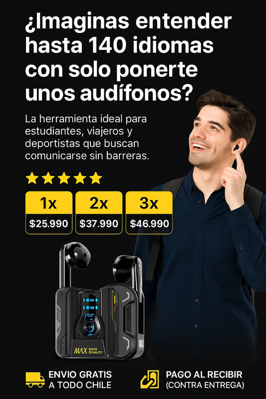Audífonos con traducción 140 idiomas