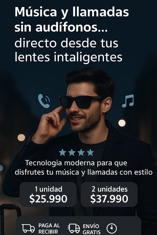 Lentes traductores, contestas llamadas y escuchas música.